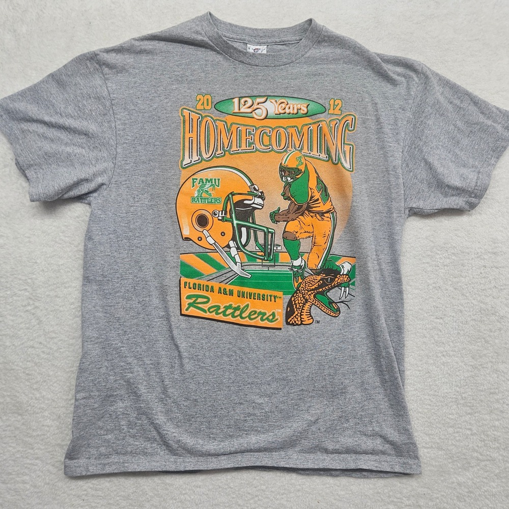 FAMU Rattlers 125 Years Homecoming T-Shirt Gray Delta Pro Weight Mens Large